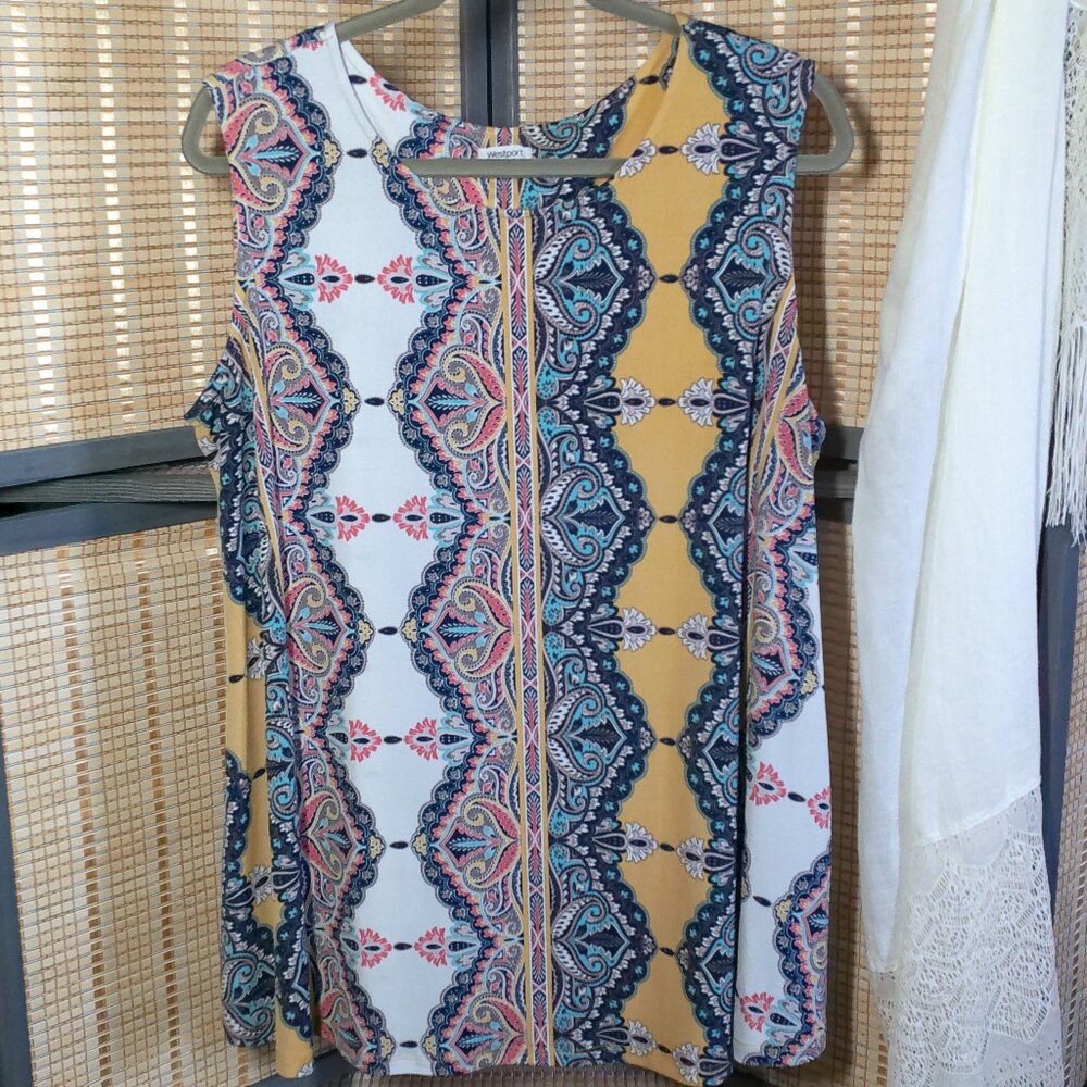 Westport Scoop Neck Scoop Neck Stretch Sleeveless Blouse